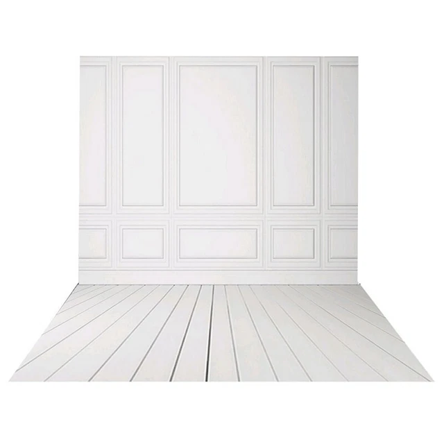 Fotografia vinile 3 x 5 piedi sfondo bianco mattoni parete pavimento in legno matrimonio posteriore N8W4