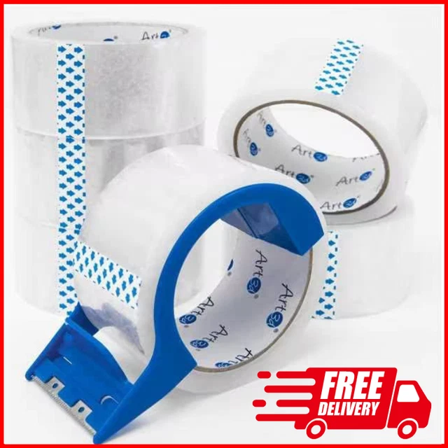 6 Rolls Clear Box Sealing Packing Tape Shipping - 2 mil 1.88" x 55 Yards (165')