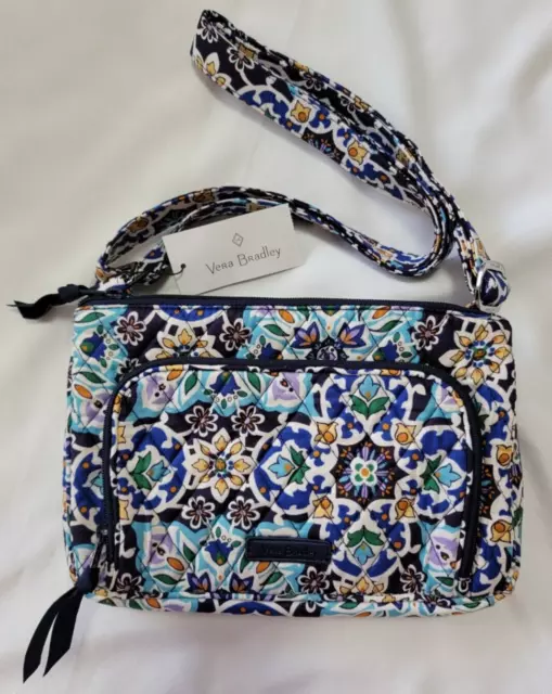 Vera Bradley RFID Little Hipster Crossbody, Lisbon Medallion Cool, New with Tags