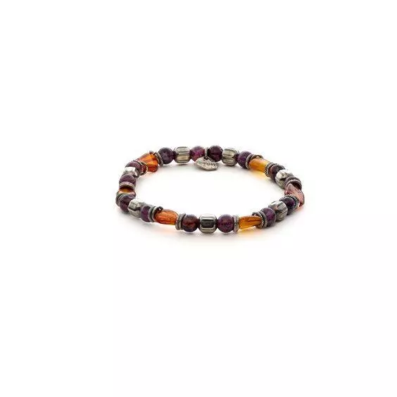 Bracelet Antracite Unisex BRG09 YARI_0 Pierres semi-précieuses Multicolore Pierr