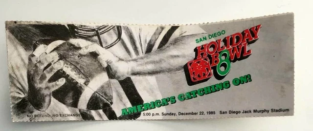 1985 Holiday Bowl 8 Ticket Stub Arkansas Razorbacks - Arizona State Sun Devils