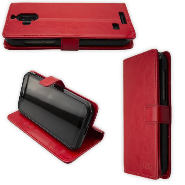 caseroxx Bookstyle-Case for Blackview BV9600 / BV9600 Pro in red made of faux le