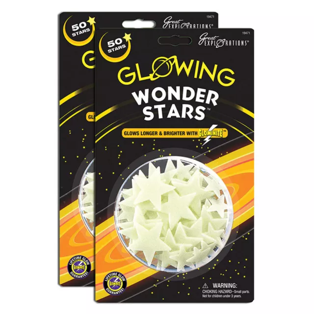 2x Great Explorations Glowing Wonder Glow in The Dark Stars Fun Kids Toy 5+