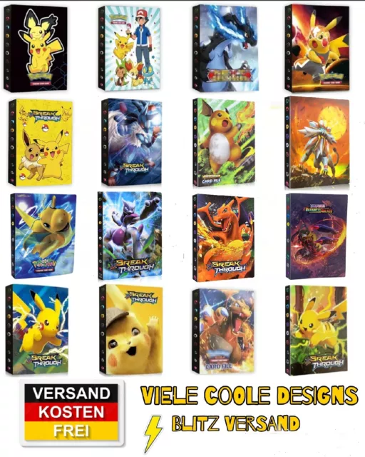 Sammelalbum Mappe für 240 TCG Sammelkarten 4-Pocket Heft Ordner Pokemon Album