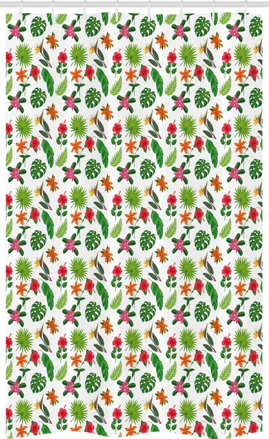 Tenda Da Doccia Lunga Zussun Con Foglie Di Eucalipto Verde, 183x198 Cm, In Poliestere Impermeabile, Stampa Digitale Botanica, Con Ganci, Lavabile In Lavatrice. - 3