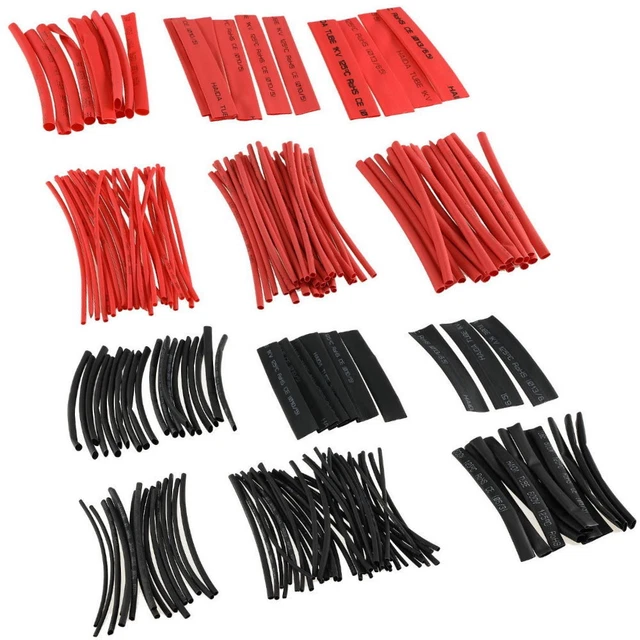 Assortimento di Tubo Termoretraibile Set, 100-tlg.Schrumpfschläuche Nero/Rosso