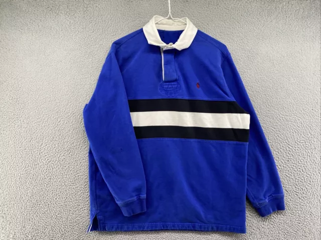 Vintage Polo Ralph Lauren Color Block Stripe Rugby Polo Long Sleeve Shirt READ
