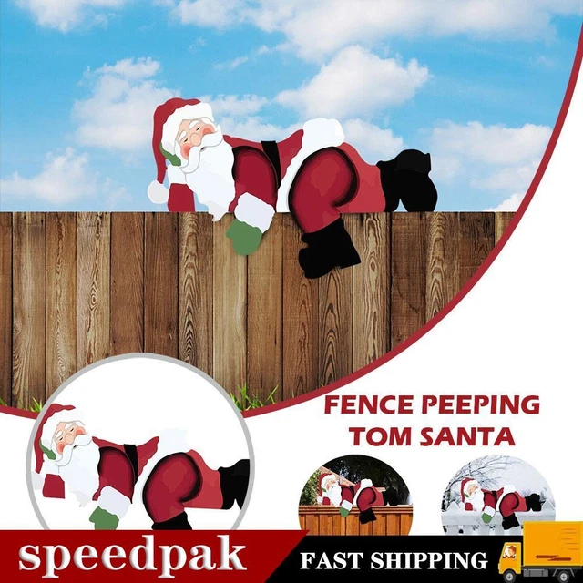 Christmas Garden Fence Peeker Santa Claus,Elk,Snowman Xmas Outdoor xpct X7O1