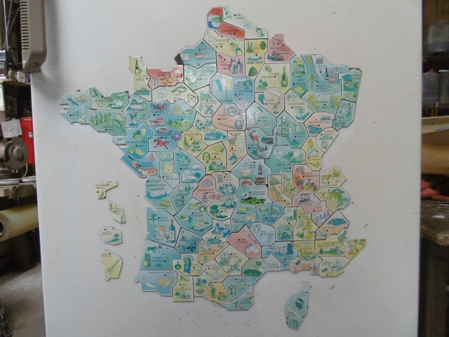 DÉPARTEMENTS MAGNÉTIQUES CARTE de France première version Le gaulois