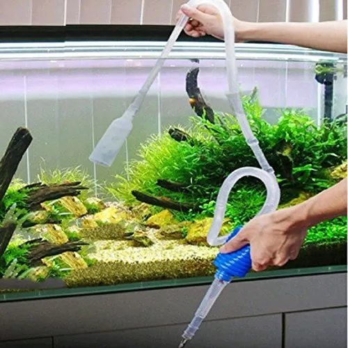 Aquarium Cleaner Siphon Pump Fish Tank Gravel Sand Cleaner with Long Nozzle