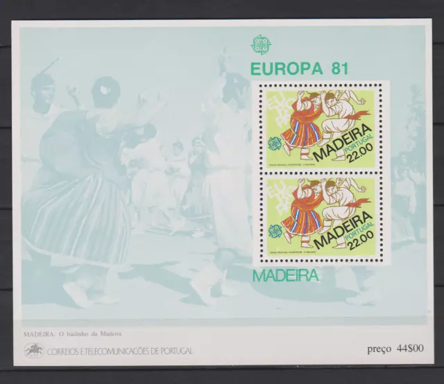 Briefmarken Portugal - Madeira 1981 Europa CEPT Folklore Block 2 postfrisch