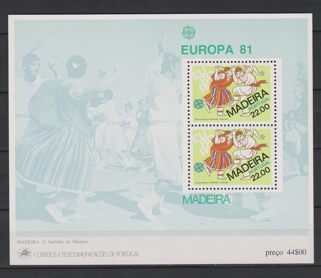 Briefmarken Portugal - Madeira 1981 Europa CEPT Folklore Block 2 postfrisch