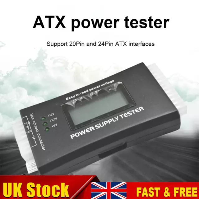 Aluminum Alloy Power Supply Tester LCD Display Multifunction for ATX BTX ITX TFX