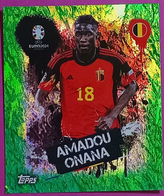 EM249 🔴TOPPSEURO 2024 + 🌸Sticker Parallel Grün 🌸Bel3 Amadou Onana🔴