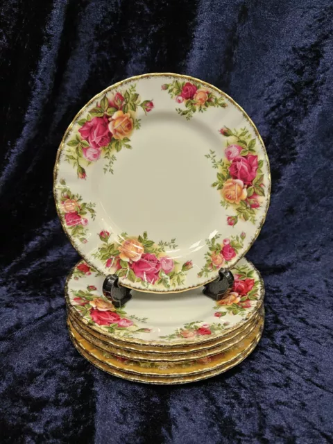 Vintage Royal Albert Old Country Roses Set Of 6 Side Plates