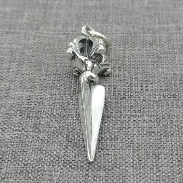 Sterling Silver Dorje Phurba Dagger Pendant for Buddhism Necklace