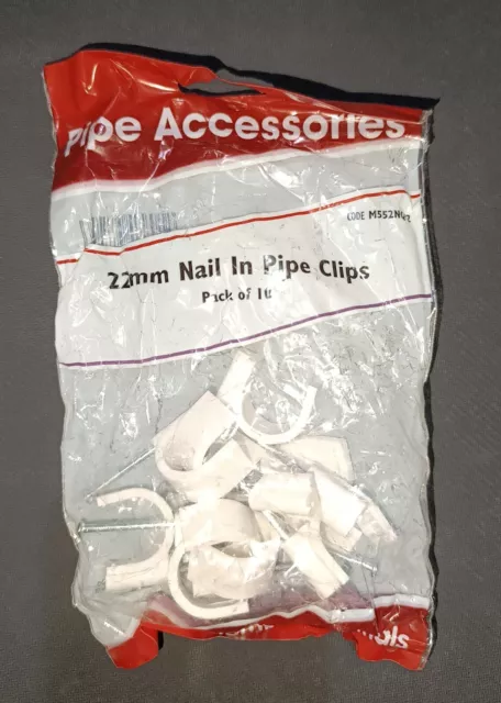 White  Nail In Pipe Clips  10mm 15mm 22mm Plumbing Copper Plastic 10pk-500pk