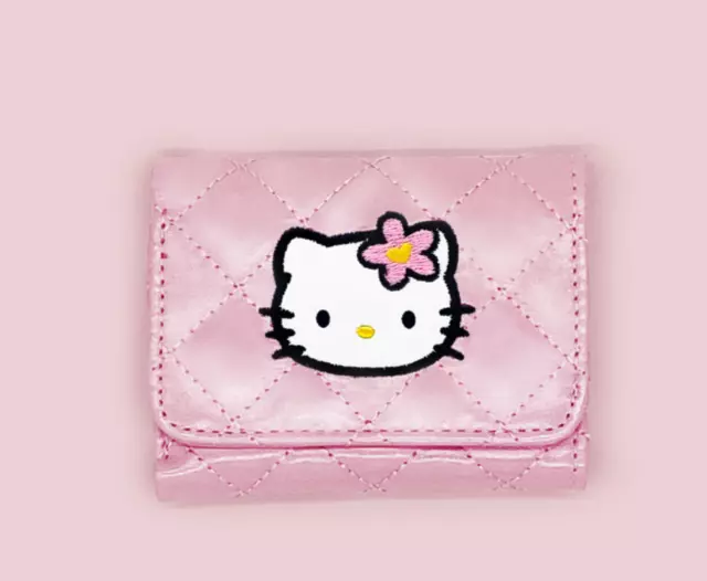 Hello Kitty Island Angel Pink Quilted Wallet 3-Tier / Genuine Products