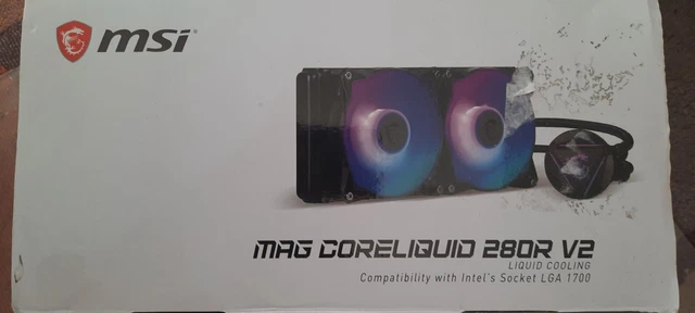 MSI MAG CORE Liquid 280R V2 AIO Liquid CPU Cooler, 280mm Radiator, Dual ...