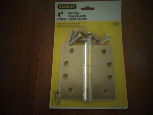 New Vintage 4" Stanley H.d. Hinges,2 Pieces ,Brass Plated