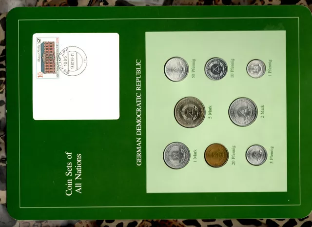 Coin sets of all nations East Germany All 1979 UNC 10 Pf 1980 5 Mark 1979 32,000