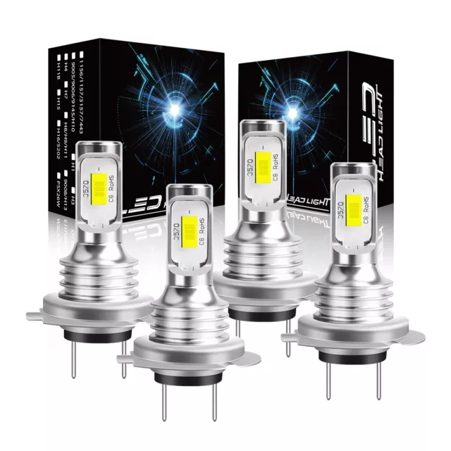 4x H7 LED Headlight Bulb Kit High Low Beam 28000LM Super Bright 6500K White