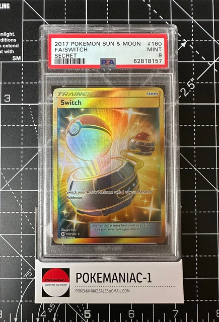 Pokemon - Sonne & Mond - Schalter VOLLKUNST GOLDKARTE 160/149 - NEUWERTIG PSA 9