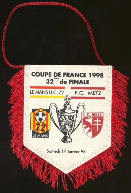 Fanion Vintage FC Metz – Football, Club Français, époque Avant 2000