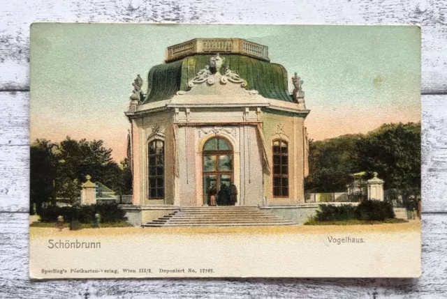 AK Schloss Schönbrunn Vogelhaus Wien Architektur Ansichtskarte Postkarte Vintage