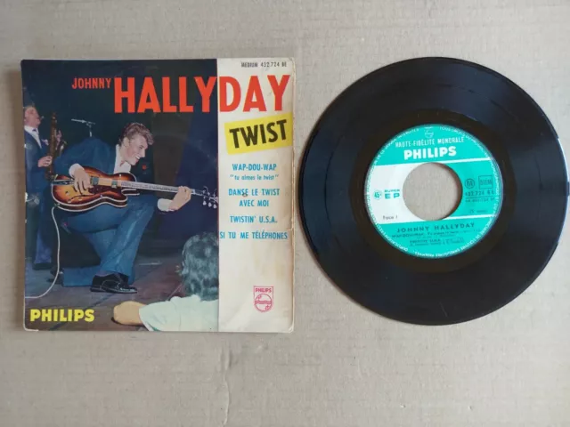 Vinyle 45 Tours Johnny HALLYDAY " TWIST " PHILIPS MEDIUM 432.724 BE + LANGUETTE