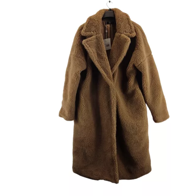 MISSGUIDED WOMENS COAT camel chunky brog crombie collared long size 10 35.99 PicClick UK