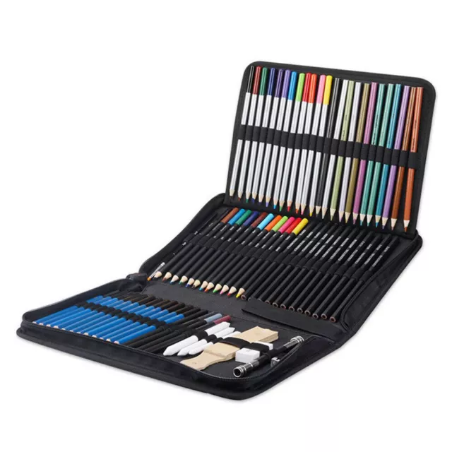 72PCS Professional Artist Pencils Set Drawing Sketching Colouring Art Kit Adult