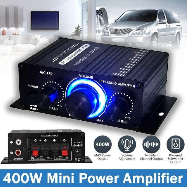 MINI HIFI DIGITAL Stereo Audio 2 Channels Amplifier Power Amp DC 12V FM