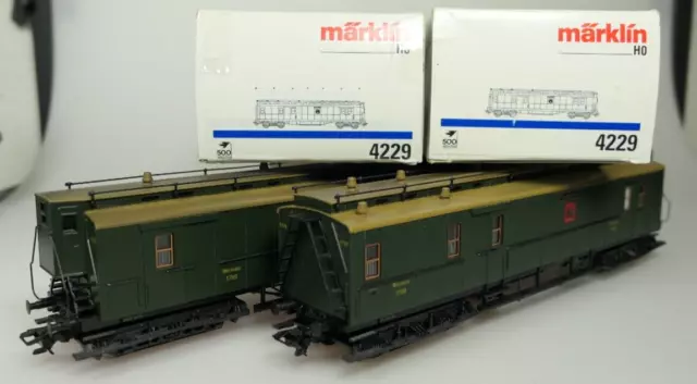 Märklin 2x 4229 Bahnpostwagen K.W.Post , Spur"H0" in OVP