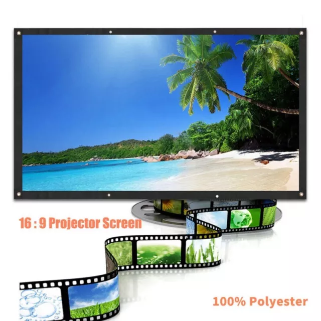 Portable Foldable Projector Screen 16:9 HD Outdoor Home Cinema Theater 3D Movie