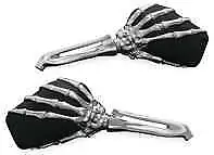 Kuryakyn 1759 Skeleton Hand Mirror Black Head with Chrome Stem Universal