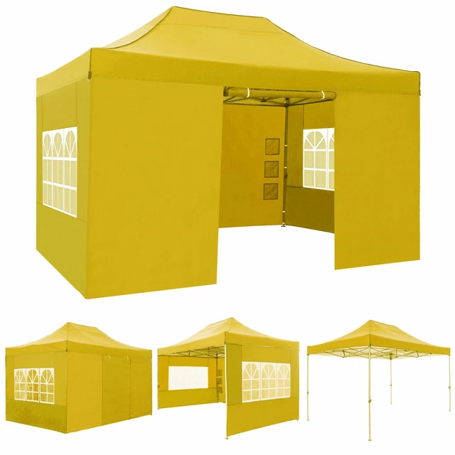 Partyzelt 3x3/3x4,5/3x6m Pavillon Faltpavillon Wasserdicht Stabil mit Seitenteil