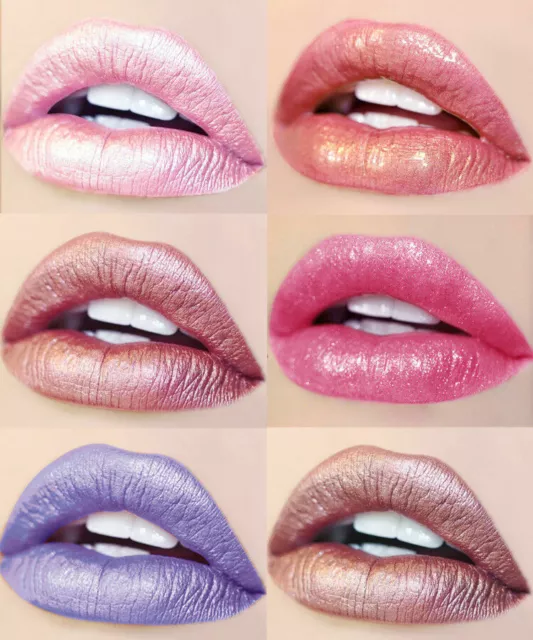 UK 6 Farben Wasserdicht Schimmer flüssiger Lippenstift Langlebiger Lippenglanz.