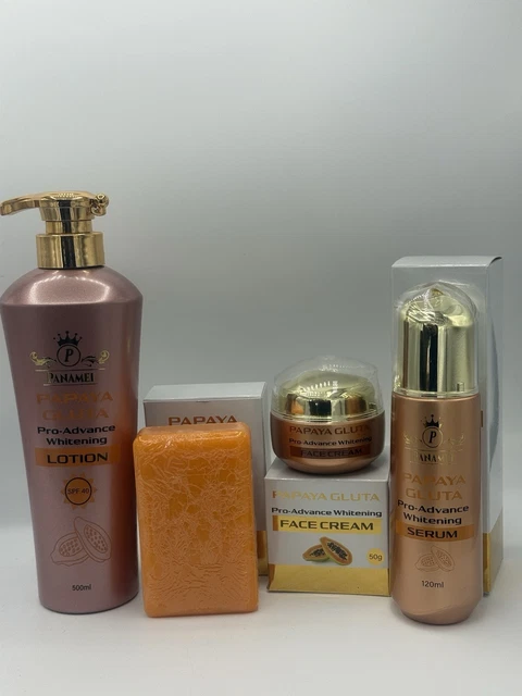 Soin Visage & Corps Papaye GLUTA Ultra Blanchissant - Action Rapide Anti-Imperfections & Éclat - Made In France
