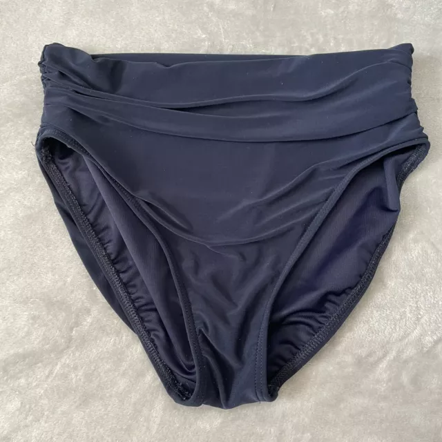 Magicsuit 10 Ruched Swim Bottoms Navy Blue Bikini Bottom Flattering High Waisted
