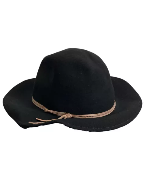 ale by alessandra Aurora Black 100% wool felt adjustable hat 2