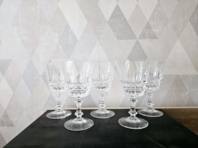 5 Verres A Eau Cristal D'arques Modèle Tuileries