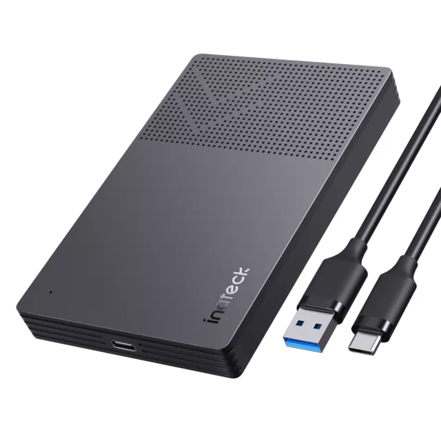 Inateck USB 3.2 Gen 2 Festplattengehäuse für 2,5 Zoll SSDs HDDs, bis zu 6Gbps