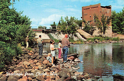 Postcard Chetek Wisconsin Chetec River