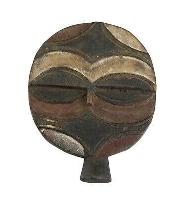 Masquette Mask Passport African Teke Kidumu Wood 12cm Art Primitive 16662