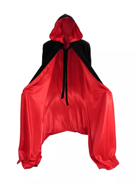 Capa de Terciopelo con Capucha Forrada en Satén Lujo Capa Moda Vampiro Disfraz Bruja XL