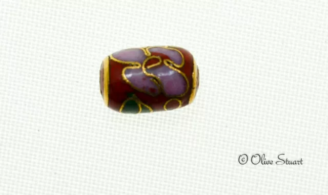 Oriental Cloisonne Beads Loose barrel 8mm x 11mm