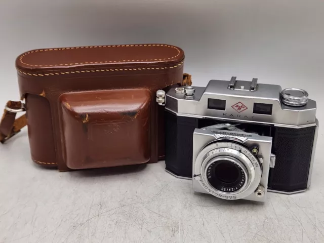 Agfa Karat 35mm Rangefinder Film Camera w/ Solinar 50mm F2.8 Lens & Case