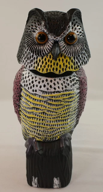 Galashields Scarecrow Fake Owl Decoy Statue With Rotating Head