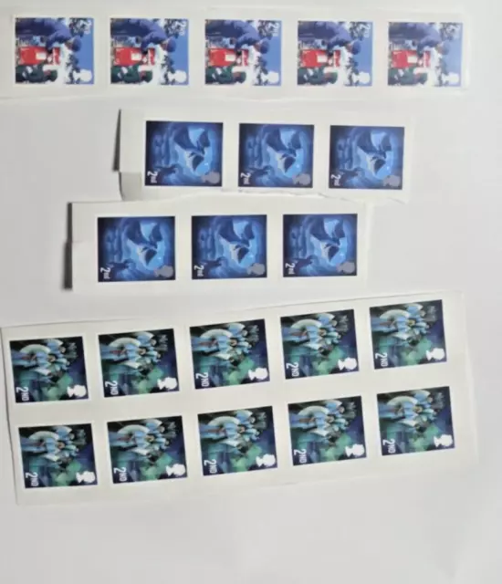 90 x 2nd Class Unfranked non Barcoded Stamps - Peel & Stick -